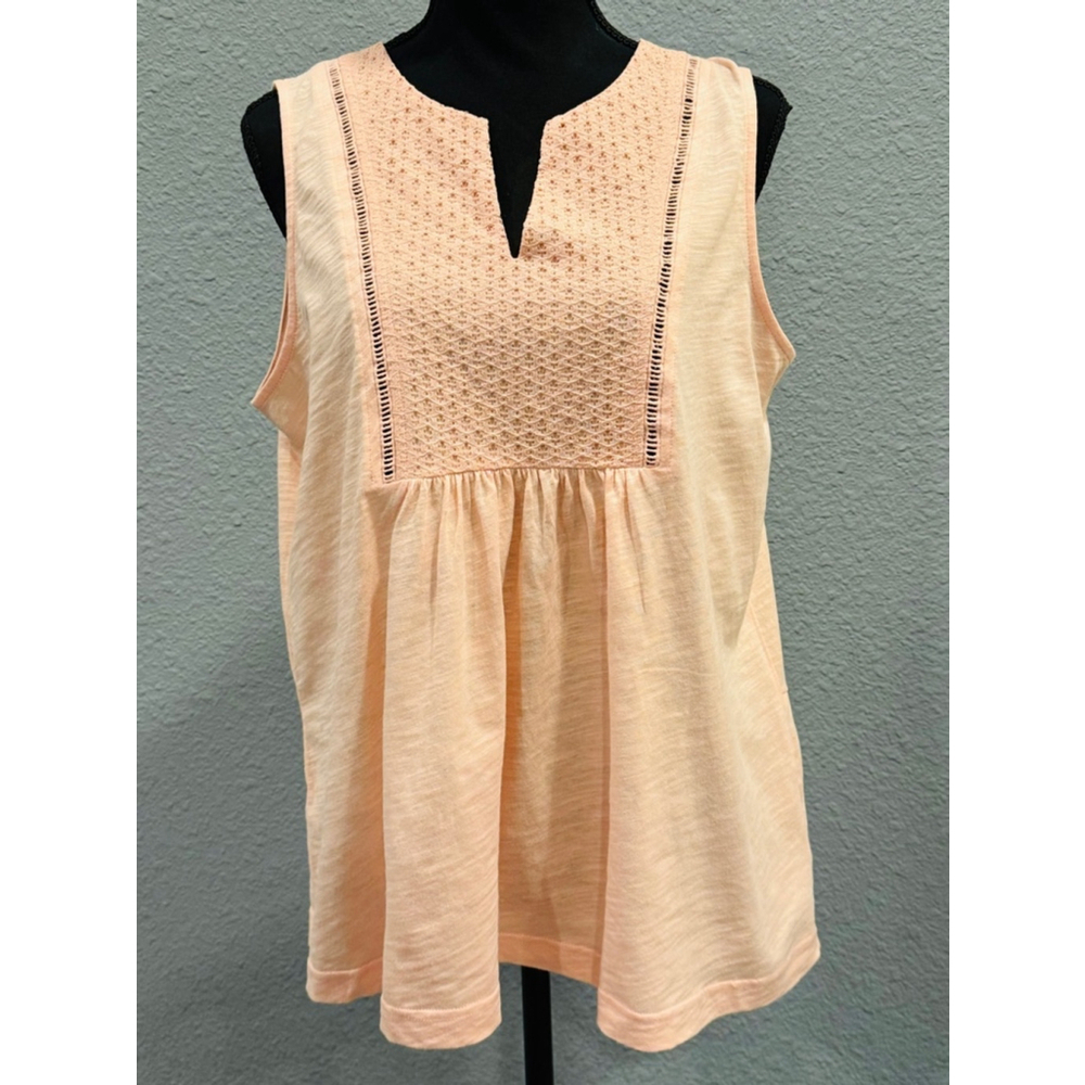 Cotton Bleu Women's Sleeveless Blouse | Lightweight Peasant Top | Size S | NWT